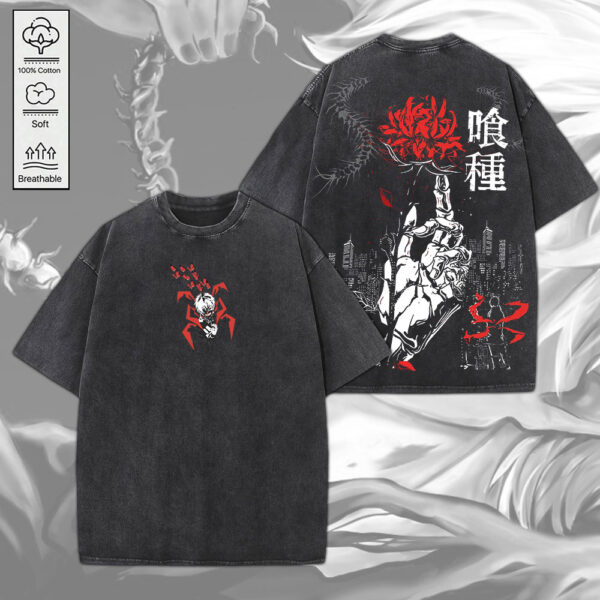 Tokyo Ghoul 2D Acid Washed Cotton Shirt - MEDIA 082