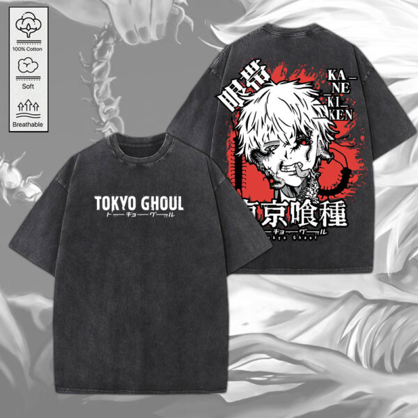 Tokyo Ghoul 2D Acid Washed Cotton Shirt - MEDIA 084