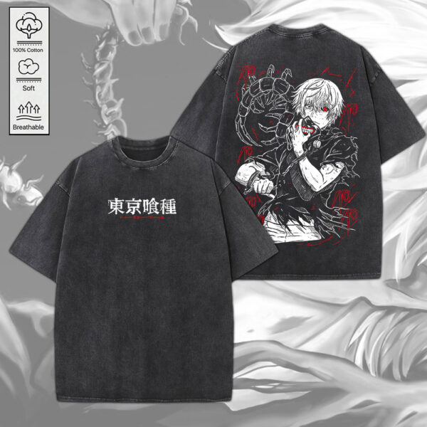 Tokyo Ghoul 2D Acid Washed Cotton Shirt - MEDIA 125