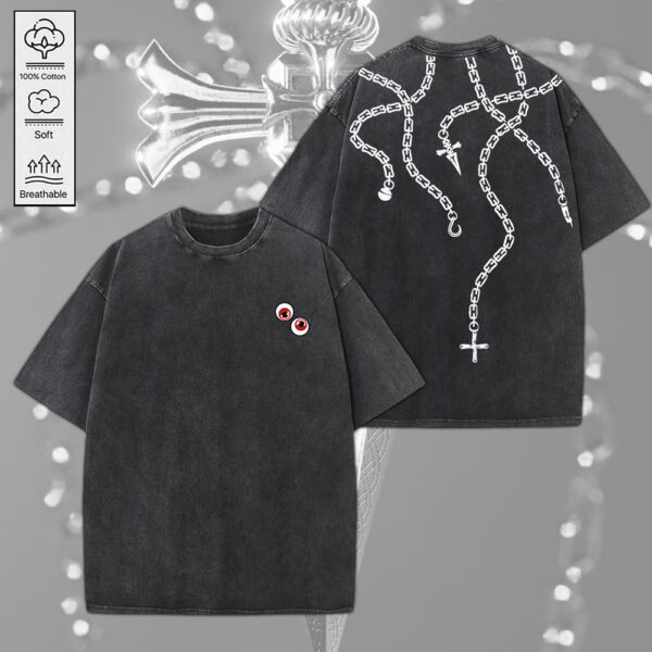Kurapika Judgement Chain x Hunter x Hunter 2D Acid Washed Cotton Shirt - MEDIA 089