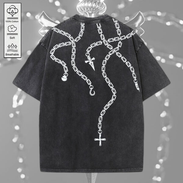 Kurapika Judgement Chain x Hunter x Hunter 2D Acid Washed Cotton Shirt - MEDIA 089