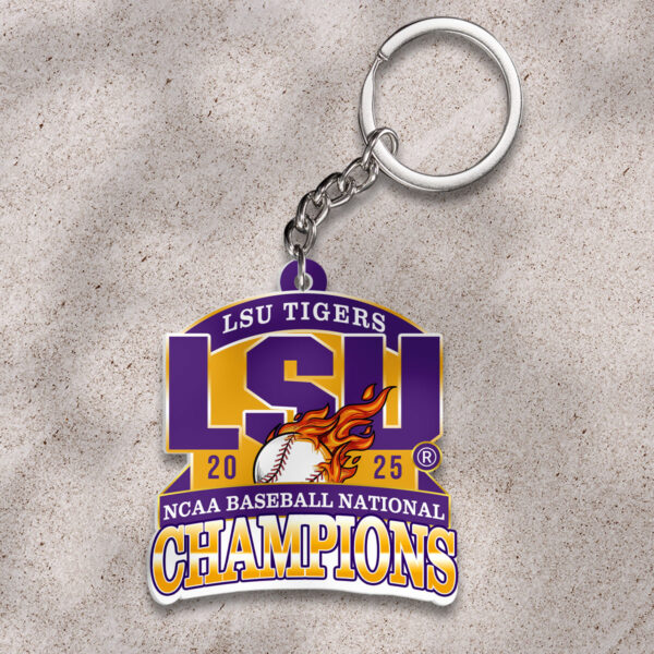 LSU Tigers Baseball Custom Shape 2-sided Keychain - HOATT 11450