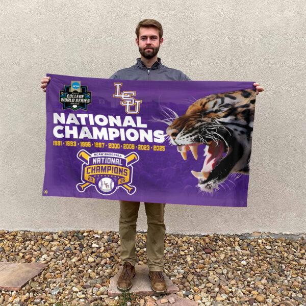 LSU Tigers Baseball 3D House Flag - MAITM 11817