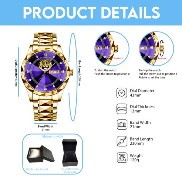 LSU Tigers Baseball Alloy Luxury Quartz Watch - GNE 3833