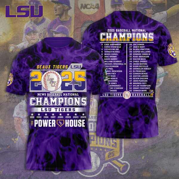 LSU Tigers Baseball 3D Apparel - TANTN 13982