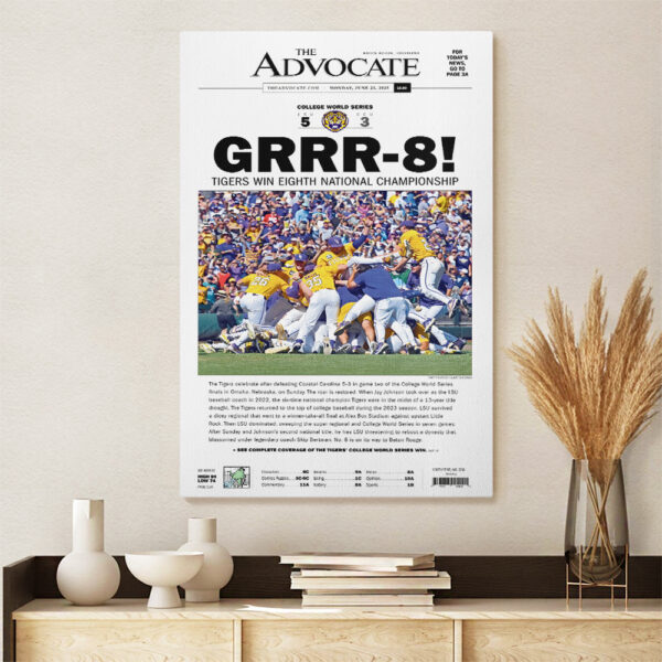 LSU Tigers Baseball Rectangle Canvas With Inner Frame - MAITM 11877