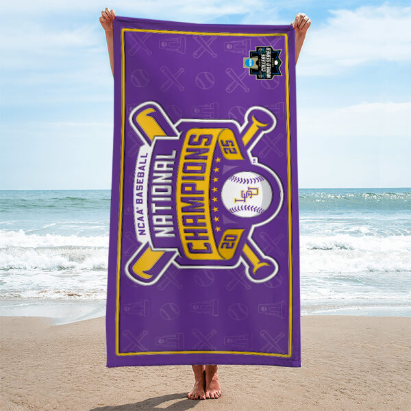 LSU Tigers Baseball Rectangle Beach Towel - MAITM 11736