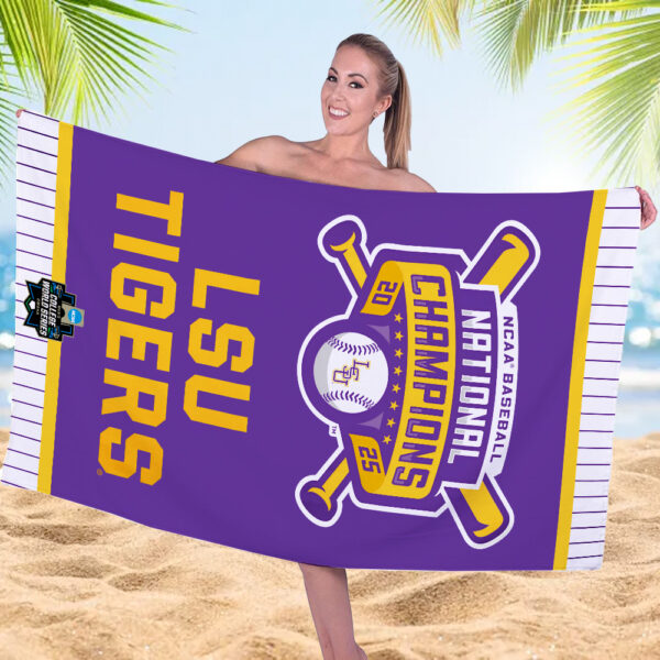 LSU Tigers Baseball Rectangle Beach Towel - MAITM 11735