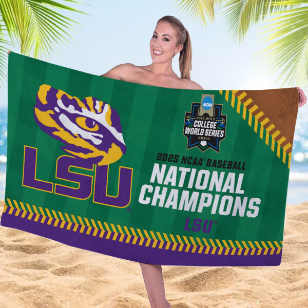 LSU Tigers Baseball Rectangle Beach Towel - MAITM 11738