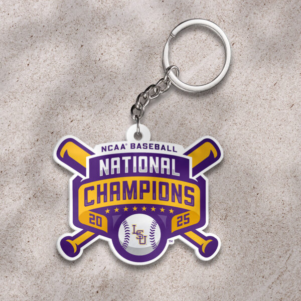 LSU Tigers Baseball Custom Shape 2-sided Keychain - HOATT 11347