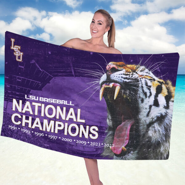 LSU Tigers Baseball Rectangle Beach Towel - TANTN 14007