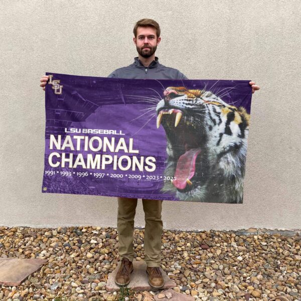 LSU Tigers Baseball 3D House Flag - TANTN 14006