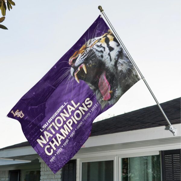 LSU Tigers Baseball 3D House Flag - TANTN 14006