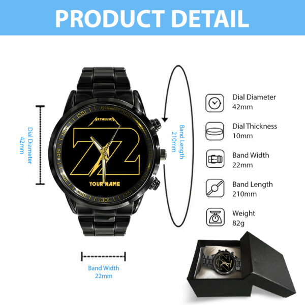 Personalized MET Band Black Stainless Steel Watch - GNE 3716