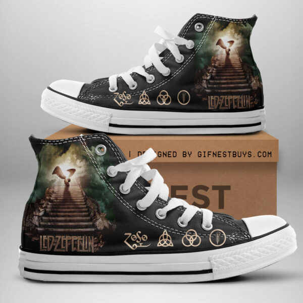 Led Zeppelin Band High Top Canvas Shoes - NGHIAVT 2567.3