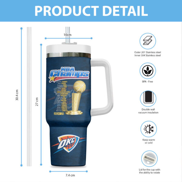 Oklahoma City Thunder 40oz Stanley Tumbler - HOATT 11406