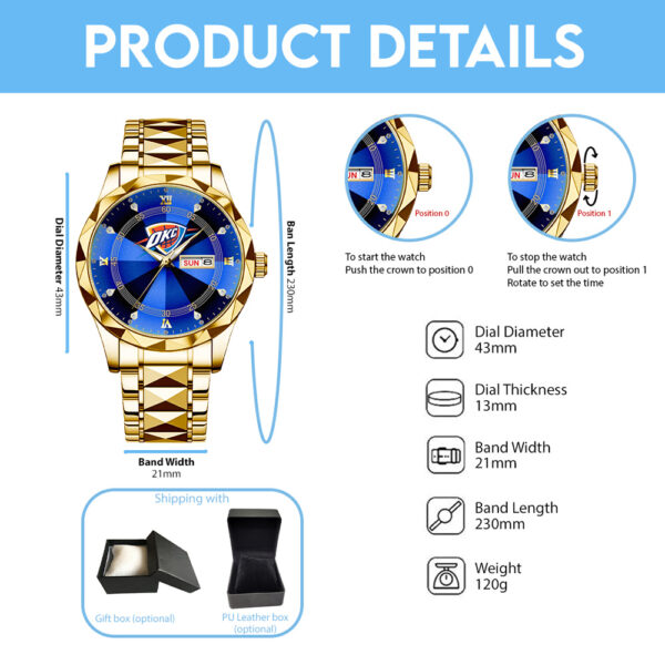 Oklahoma City Thunder Alloy Luxury Quartz Watch - GNE 3826