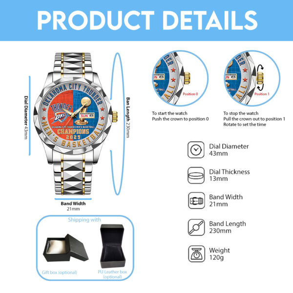 Oklahoma City Thunder Alloy Luxury Quartz Watch - TANTN 13911