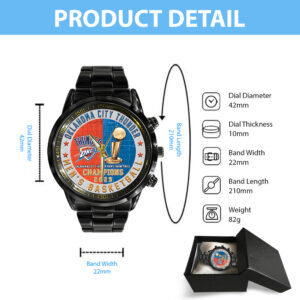 Oklahoma City Thunder Black Stainless Steel Watch - TANTN 13910