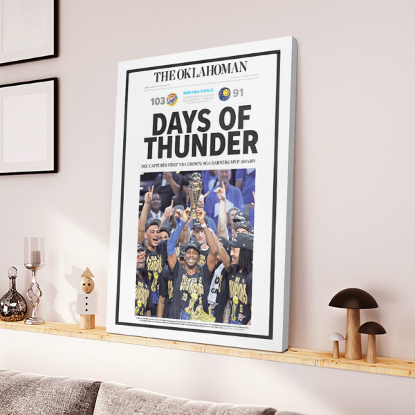 Oklahoma City Thunder Rectangle Canvas With Inner Frame - MAITM 11823