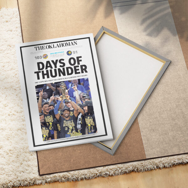 Oklahoma City Thunder Rectangle Canvas With Inner Frame - MAITM 11823