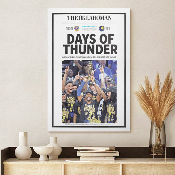 Oklahoma City Thunder Rectangle Canvas With Inner Frame - MAITM 11823