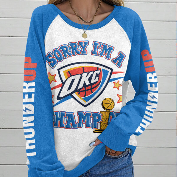 Oklahoma City Thunder Round Neck Raglan Sleeve Sweatshirt – MAITM 11759
