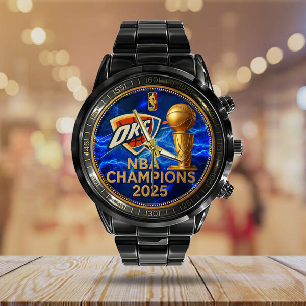 Oklahoma City Thunder Black Stainless Steel Watch - TANTN 13906