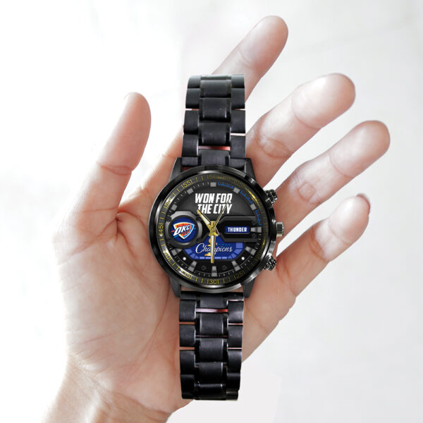Oklahoma City Thunder Black Stainless Steel Watch - HOATT 11396