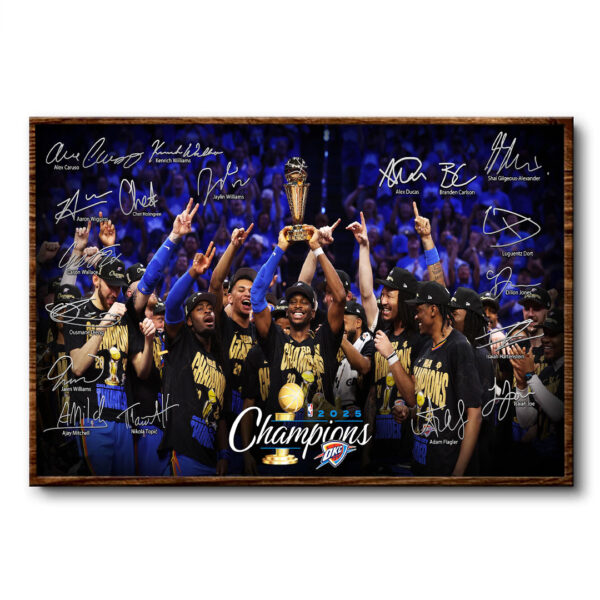 Oklahoma City Thunder Rectangle Canvas With Inner Frame - HOATT 11405