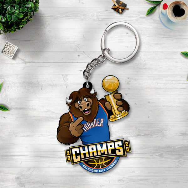 Oklahoma City Thunder Custom Shape 2-sided Keychain - TANTN 13888