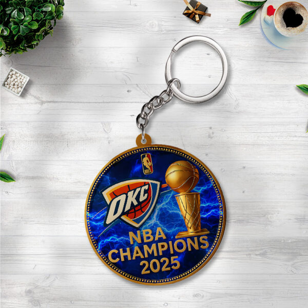 Oklahoma City Thunder Custom Shape 2-sided Keychain - TANTN 13909