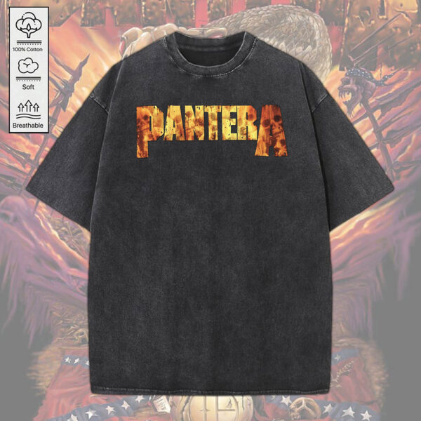 Pantera 2D Acid Washed Cotton Shirt - MEDIA 036