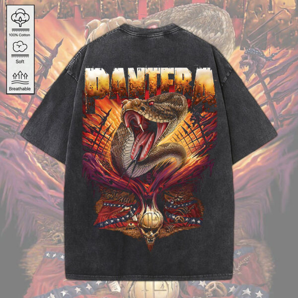 Pantera 2D Acid Washed Cotton Shirt - MEDIA 036
