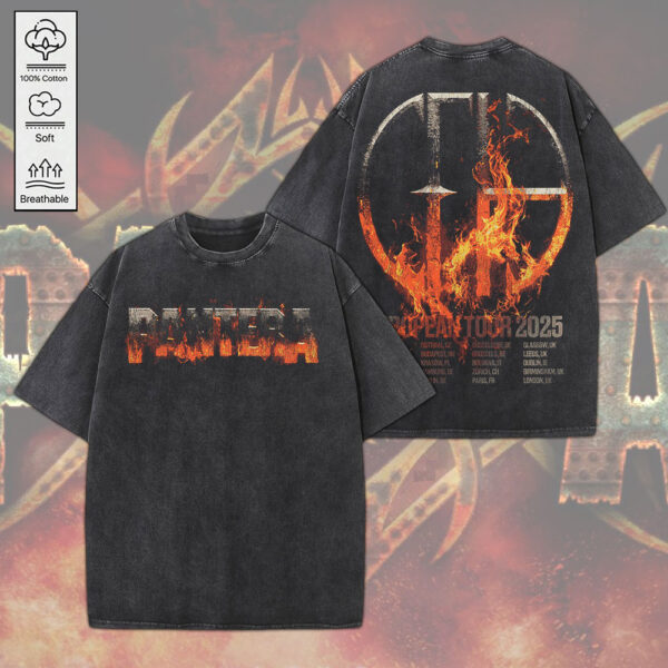 Pantera 2D Acid Washed Cotton Shirt - MEDIA 037