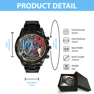 Paris Saint-Germain Black Stainless Steel Watch - MAITM 11366