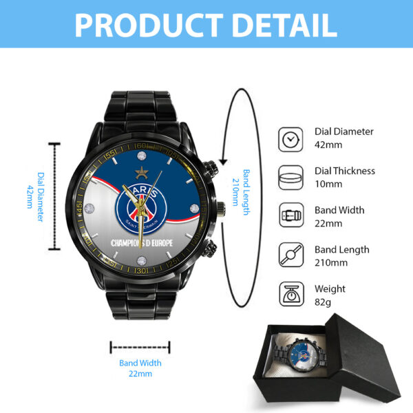 Paris Saint-Germain Black Stainless Steel Watch - TANTN 13280