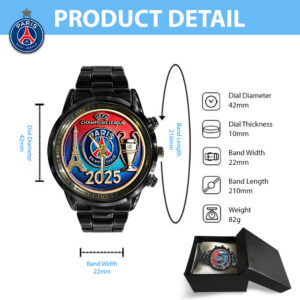 Paris Saint-Germain Black Stainless Steel Watch - TANTN 13312