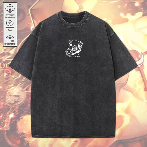 Portgas D. Ace x One Piece 2D Acid Washed Cotton Shirt - MEDIA 116