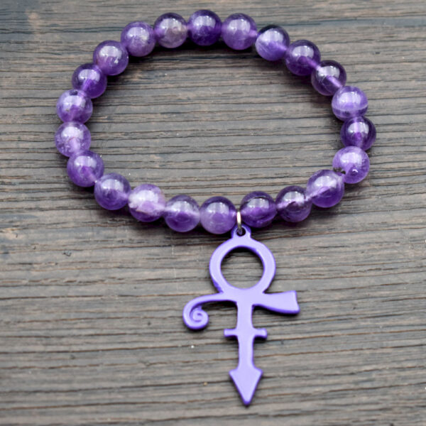 Prince Purple Bead Love Symbol Bracelet - MAITM DROP121