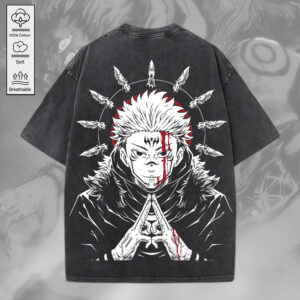 Jujutsu Kaisen 2D Acid Washed Cotton Shirt - MEDIA 126