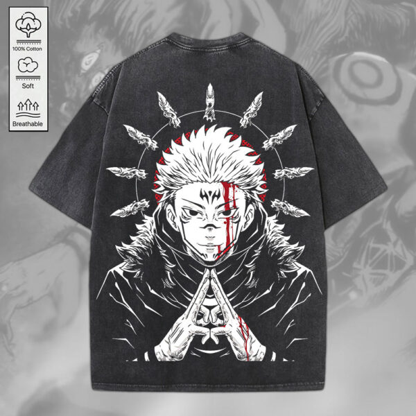 Jujutsu Kaisen 2D Acid Washed Cotton Shirt - MEDIA 126