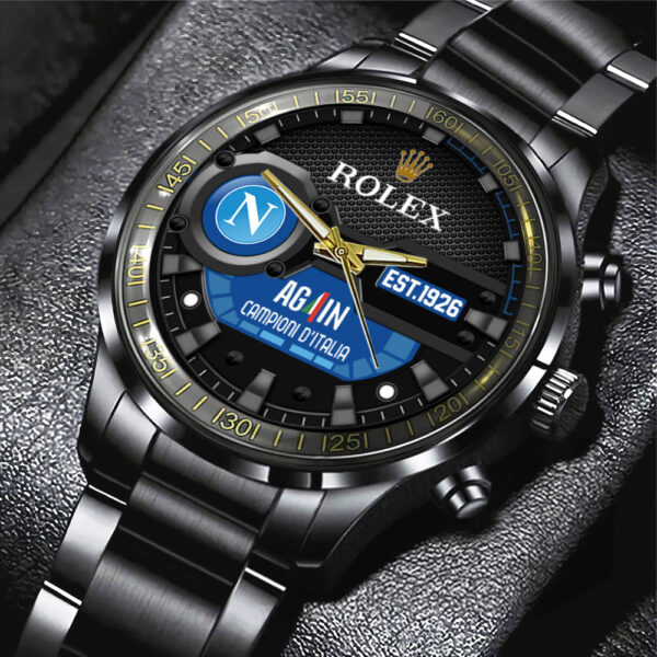 S.S.C. Napoli x Rolex Black Stainless Steel Watch - MAITM 11388