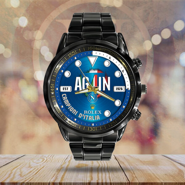 S.S.C. Napoli x Rolex Black Stainless Steel Watch - MAITM 11495