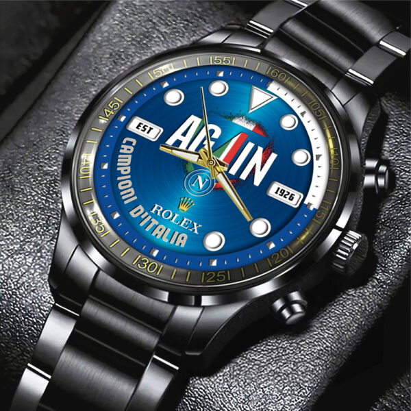 S.S.C. Napoli x Rolex Black Stainless Steel Watch - MAITM 11495