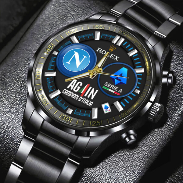 S.S.C. Napoli x Rolex Black Stainless Steel Watch - MAITM 11496