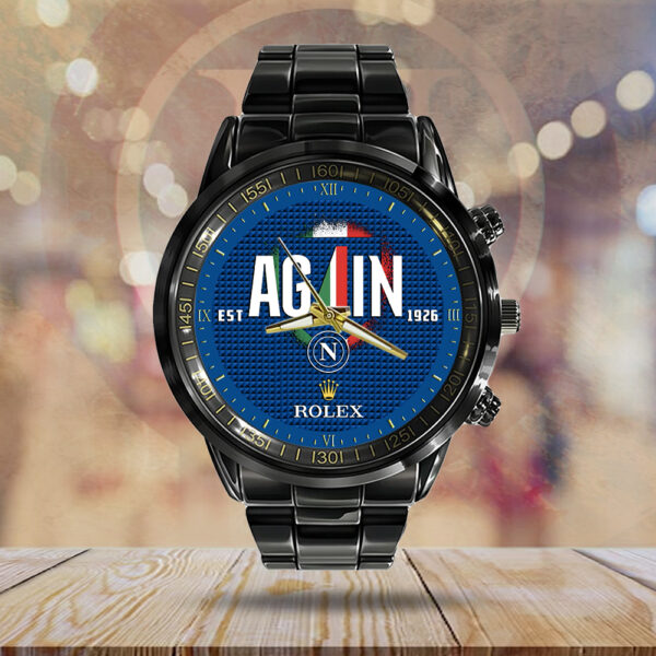 S.S.C. Napoli x Rolex Black Stainless Steel Watch - MAITM 11523