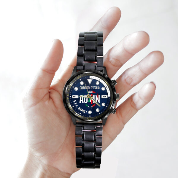 S.S.C. Napoli Black Stainless Steel Watch - HOATT 11145