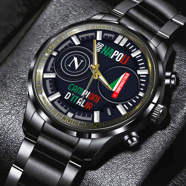 S.S.C. Napoli Black Stainless Steel Watch - HOATT 11146