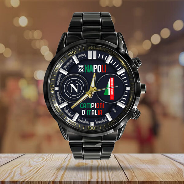 S.S.C. Napoli Black Stainless Steel Watch - HOATT 11146
